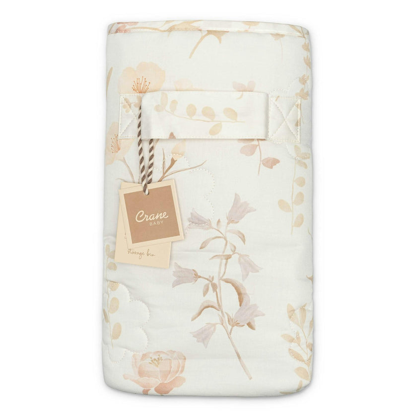 Violet Floral Quilted Storage Bin