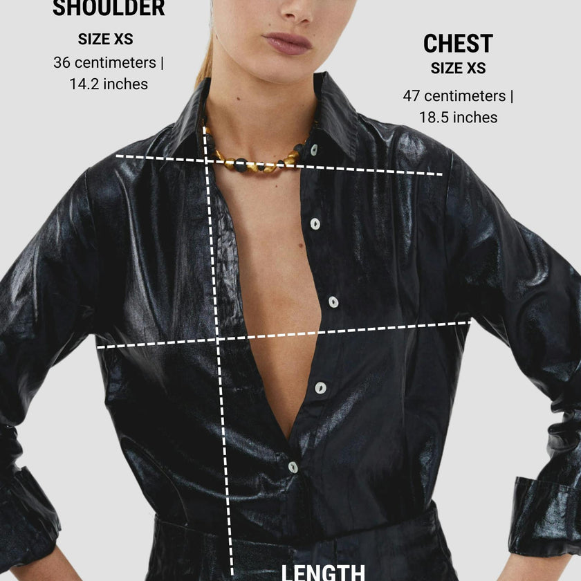 San Marino Metallic Linen Shirt - Black