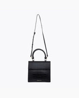 Medium Stylish, Chic Insulated Lunchbox, Black Croc