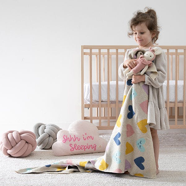 Smiley Hearts Baby Blanket Set