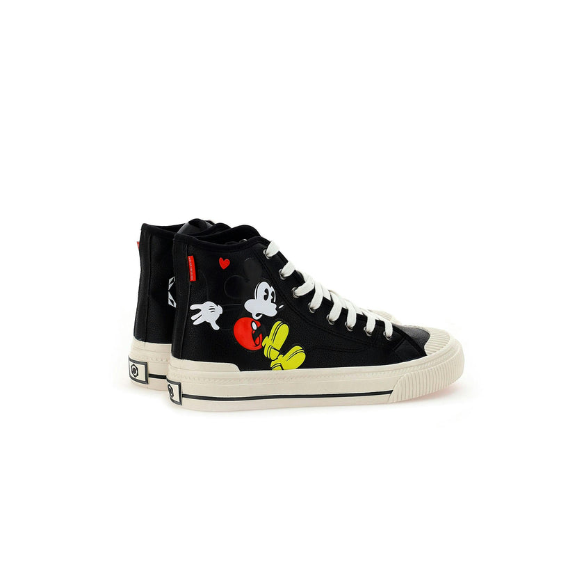 Black Mickey Graphic High Top Sneakers