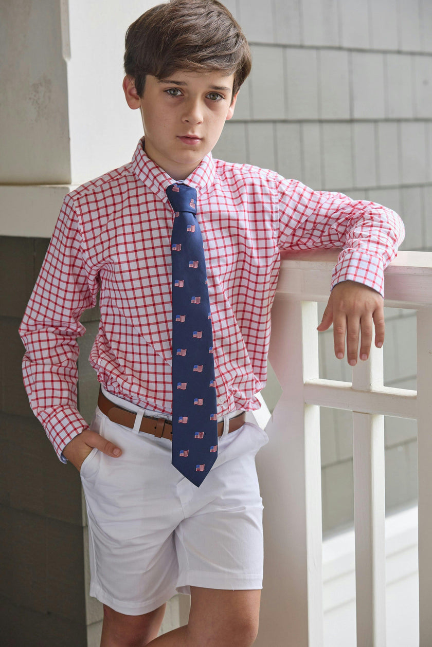 Button Down Shirt - Red Windowpane