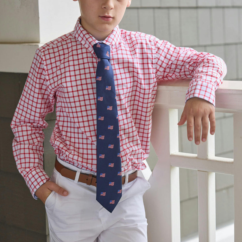 Button Down Shirt - Red Windowpane