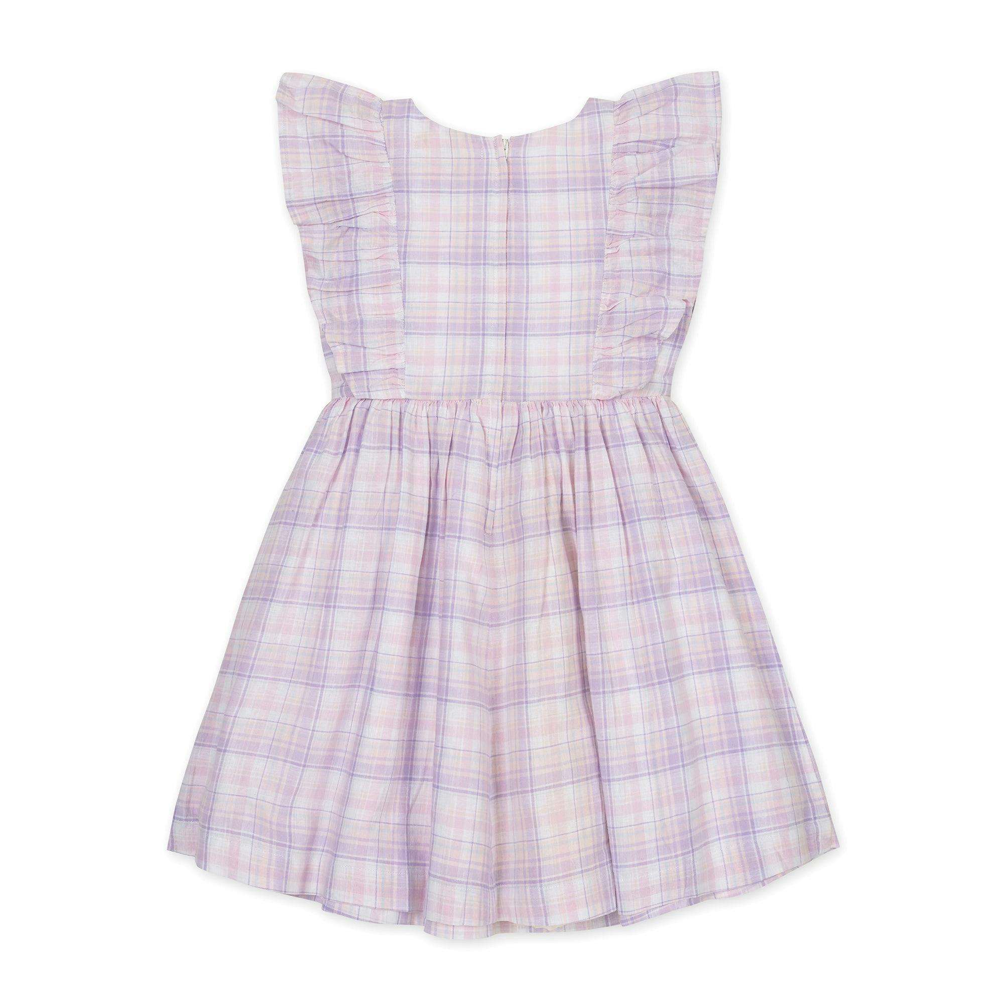 Linen Flutter Sleeve Pinafore Dress