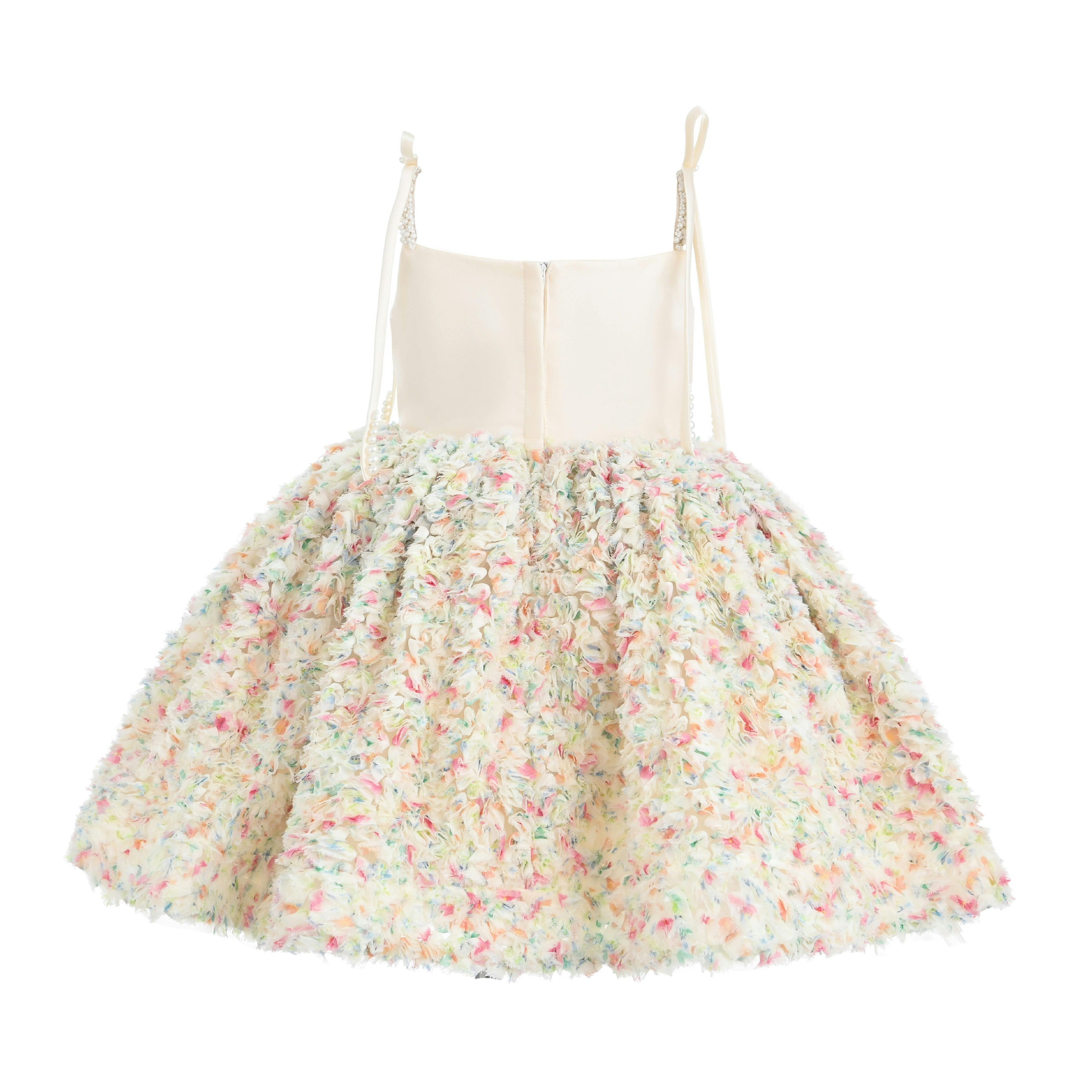 Cream Fiorabelle Floral Petal Occasion Dress