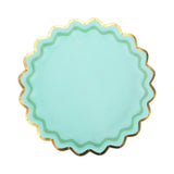 Packed Party Rainbow Ric Rac 10ct Paper Dinner Plates | Gold Foil Scalloped 5-Color Mix Party Plates |10 Inch Birthday Plates