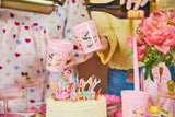 Packed Party Big Birthday Energy Reusable Cup Stack 8ct - 16 oz BPA-Free Pink Cups with Gold Foil