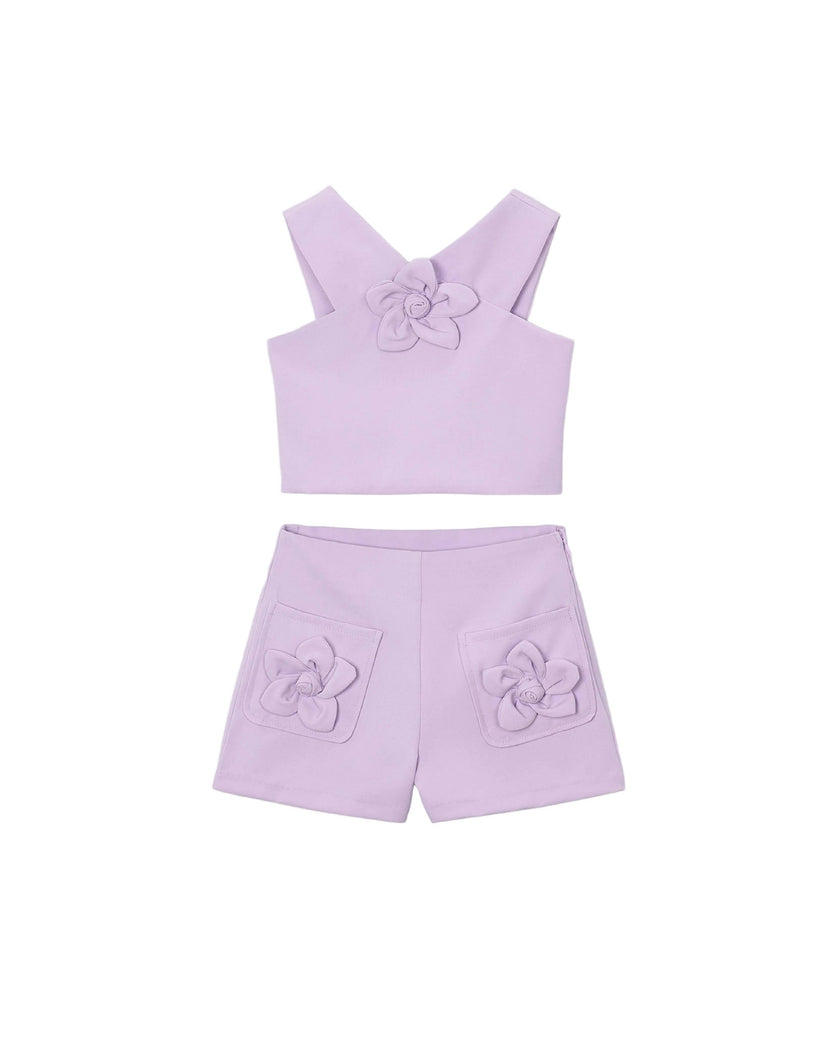 Lavender Floral Two-Piece Set