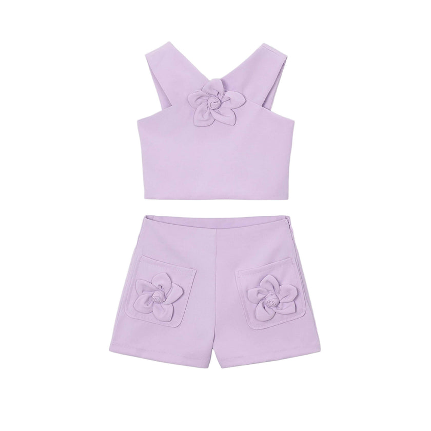 Lavender Floral Two-Piece Set