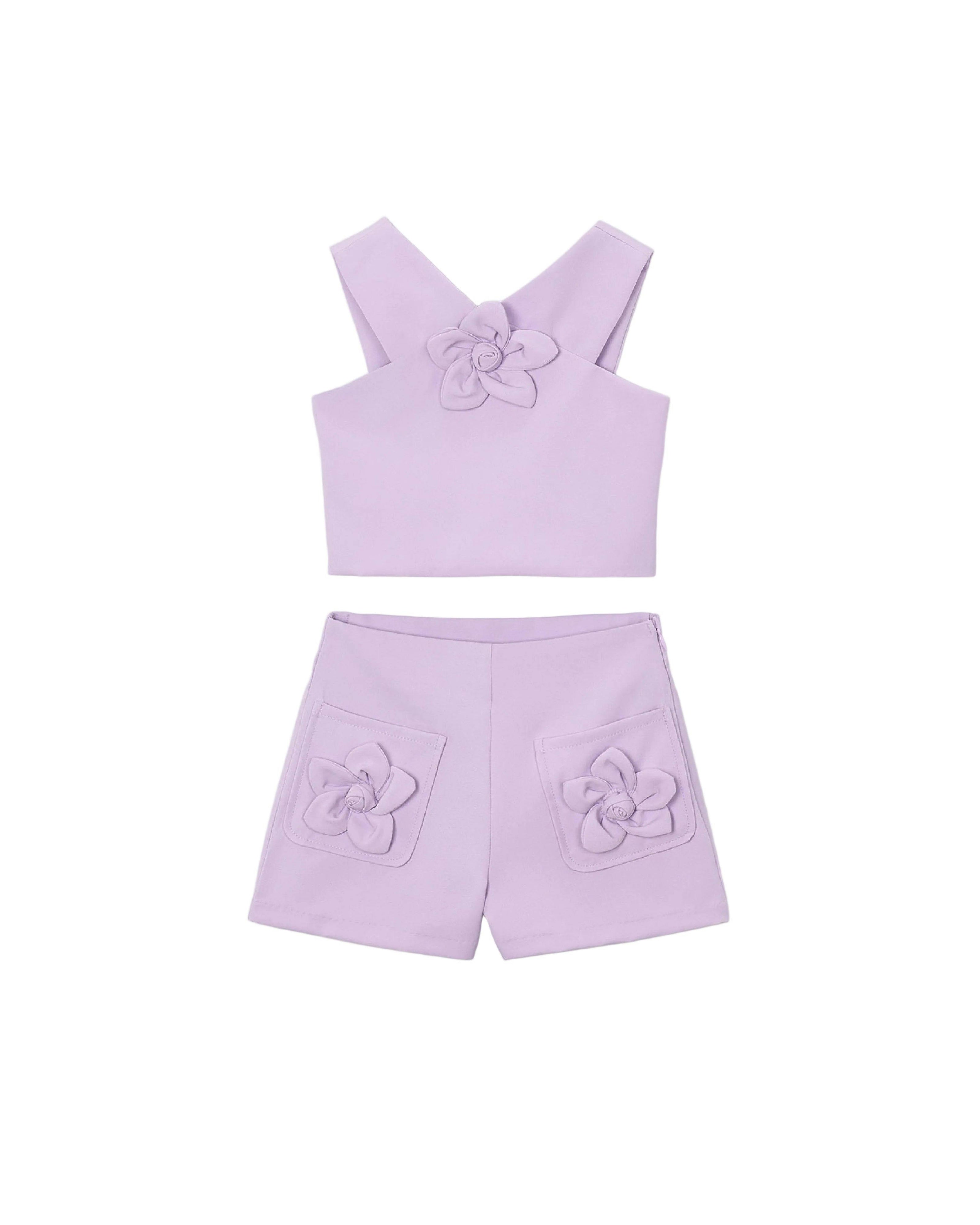 Lavender Floral Two-Piece Set