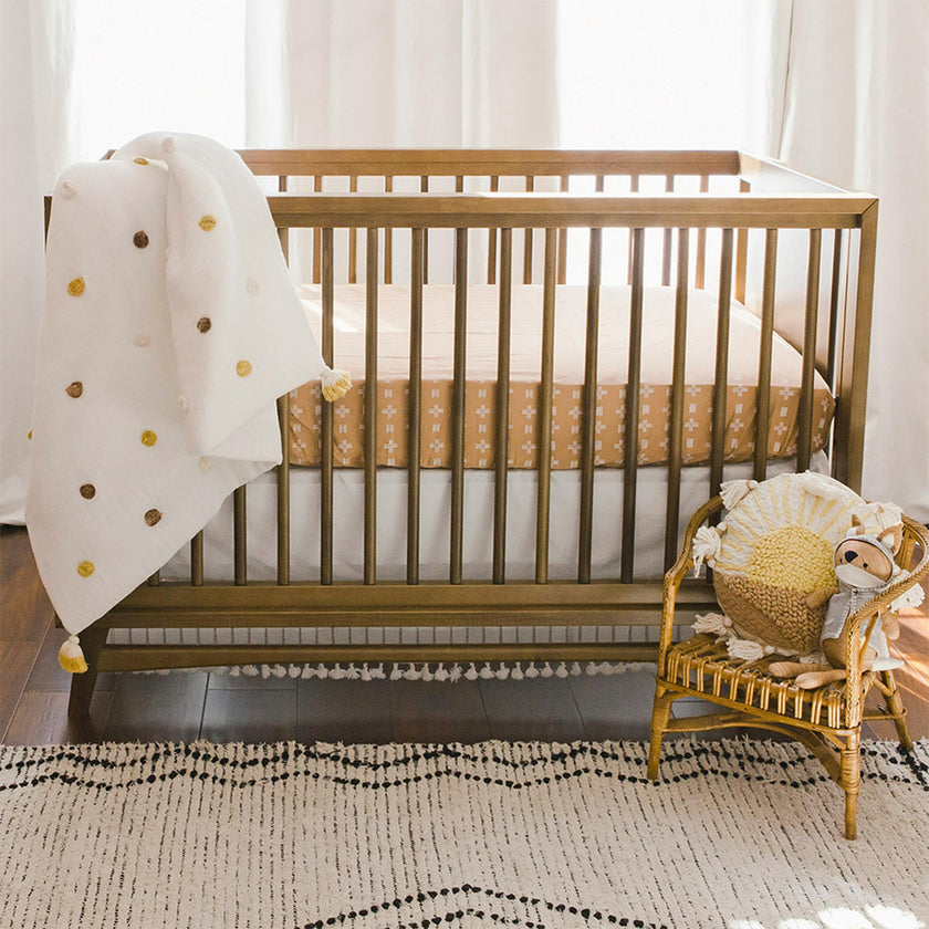 Kendi Copper Dash Cotton Fitted Crib Sheet