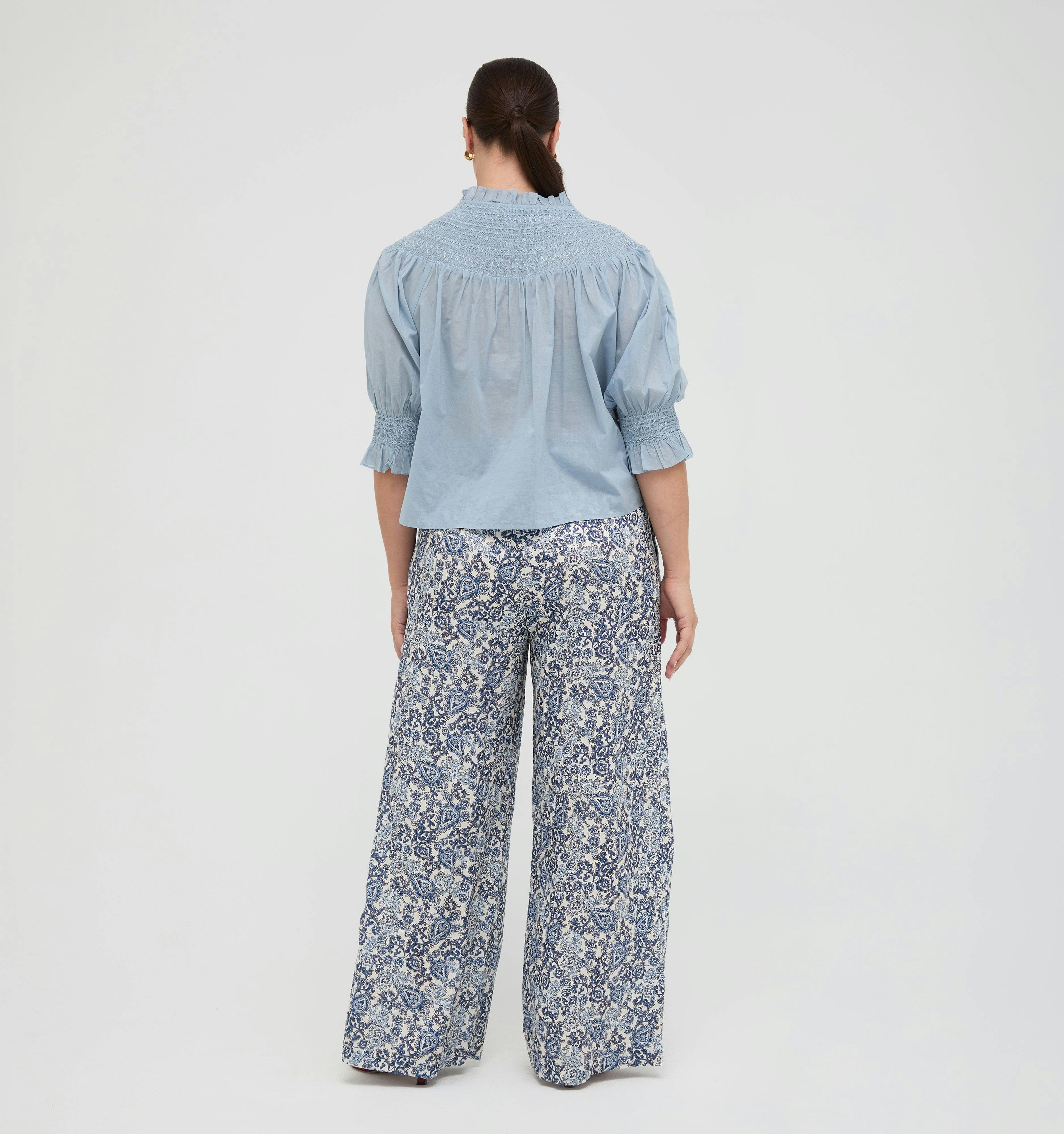 The Maxime Pant -  Chedworth Paisley Blue