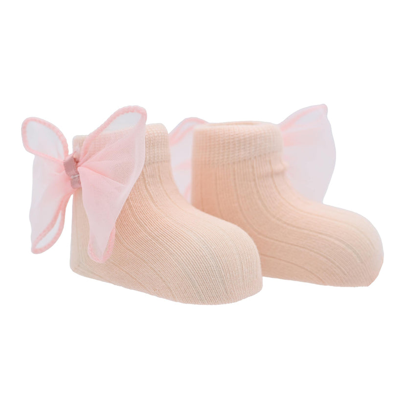 Cotton Tulle Bow Socks Set