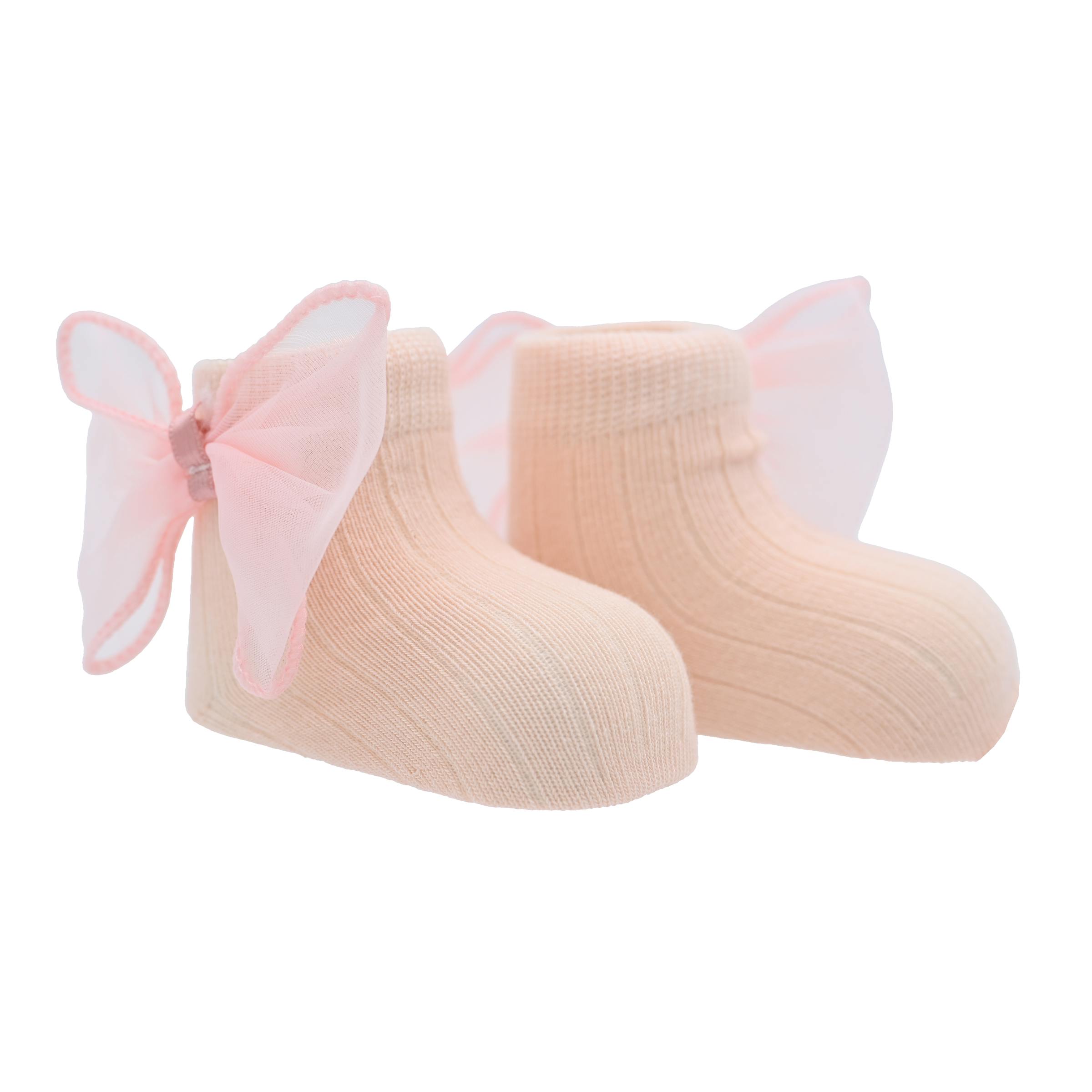 Cotton Tulle Bow Socks Set