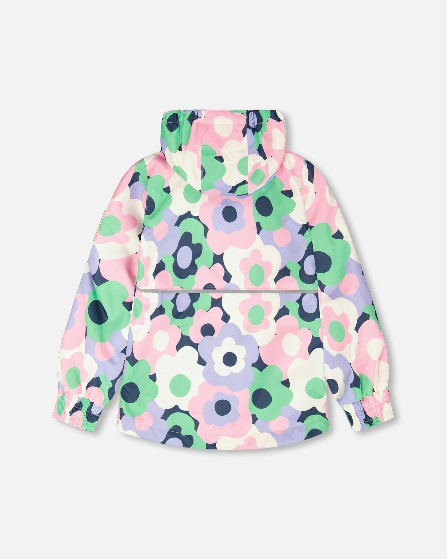 Mid-Season Jacket Black Printed Flowers