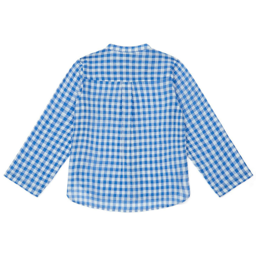 BONTON Vichy Blue Eloi Dress Shirt