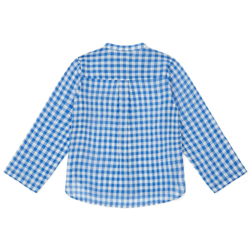 BONTON Vichy Blue Eloi Dress Shirt