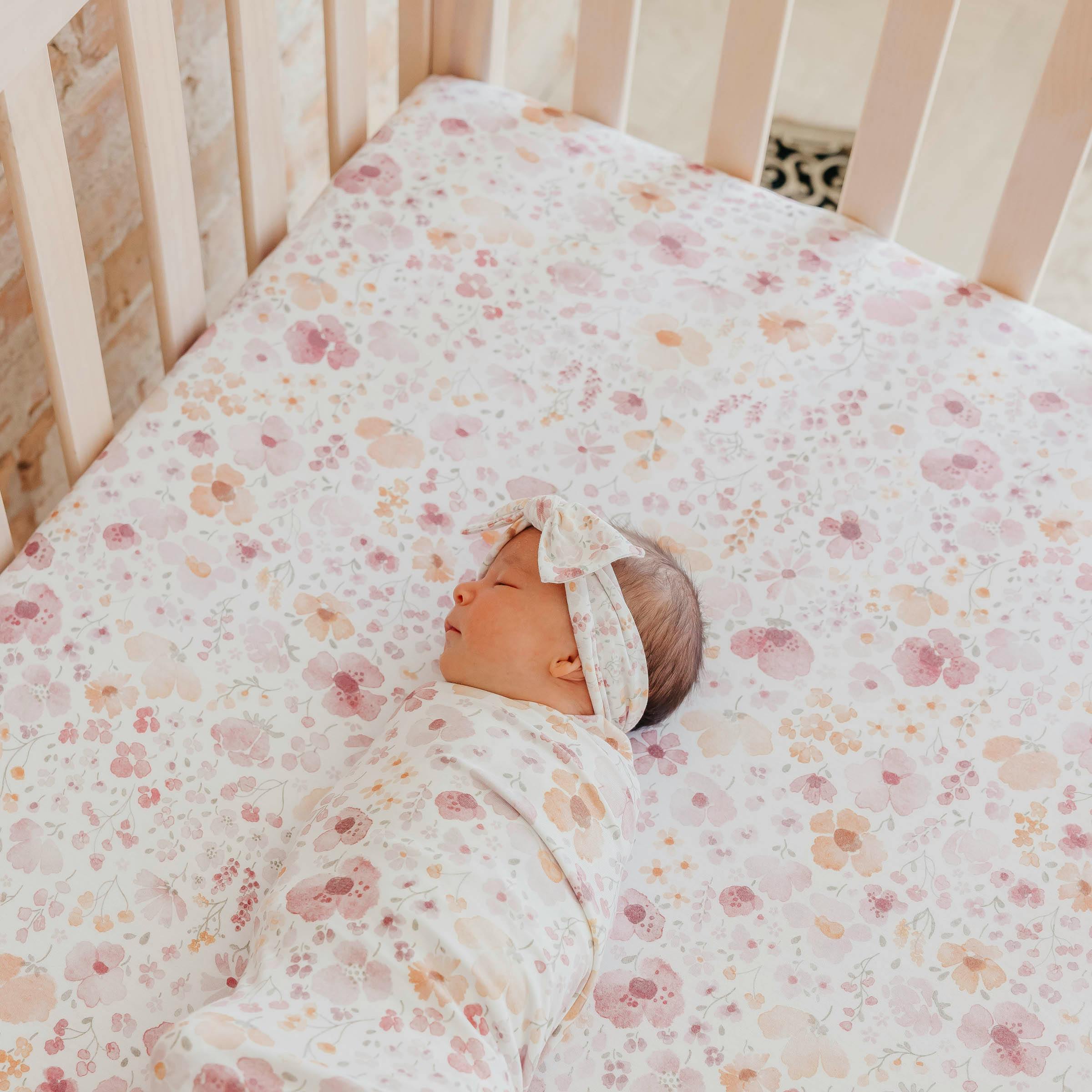 Premium Knit Fitted Crib Sheet - Diana