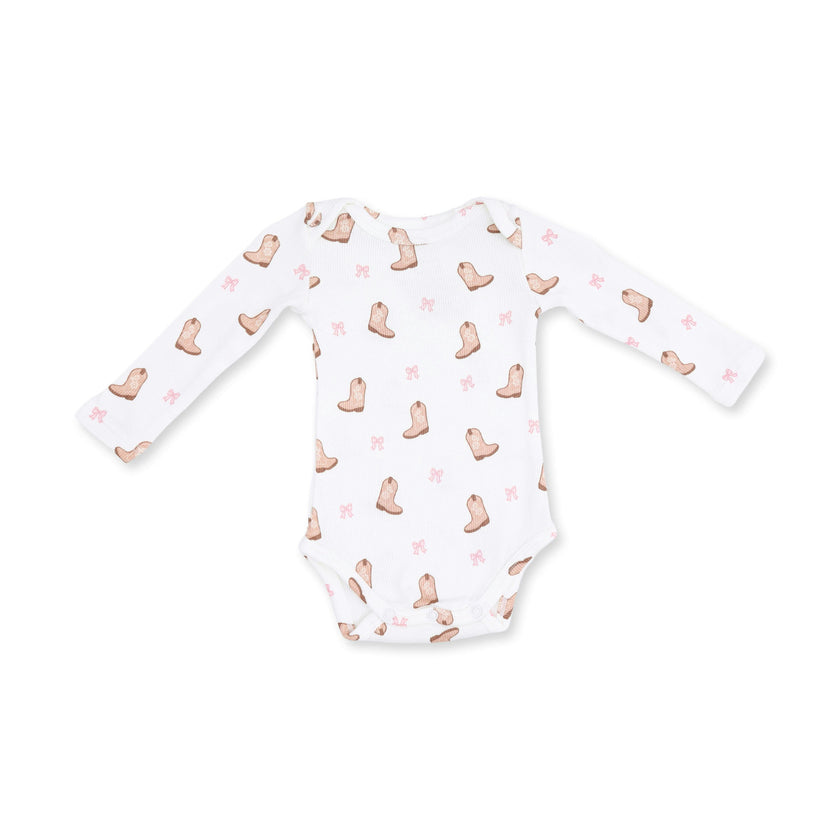 Mini Cowgirl Boots - Long Sleeve Bodysuit