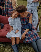 Girl's Twill Delphine Nightgown in Navy French Ticking