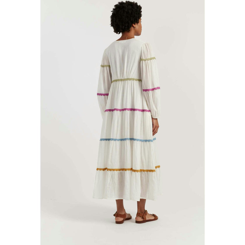 Cotton Rainbow Scallop Dress