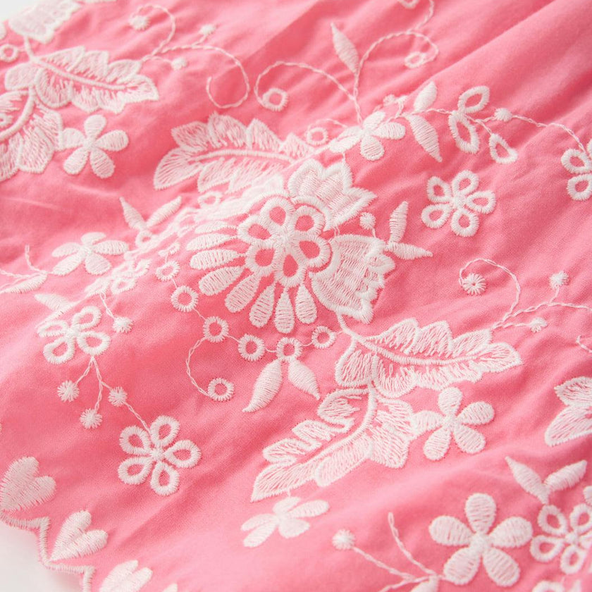 Selena Cotton Embroidered Romper