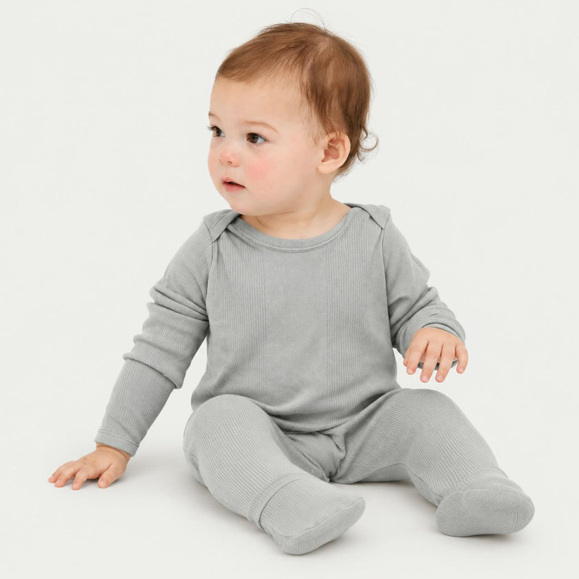 Variegated Rib Lap Tee Footie Pajama