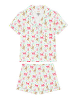 Organic Polo Pajama Set with Shorts [Monkeying Around Pink]