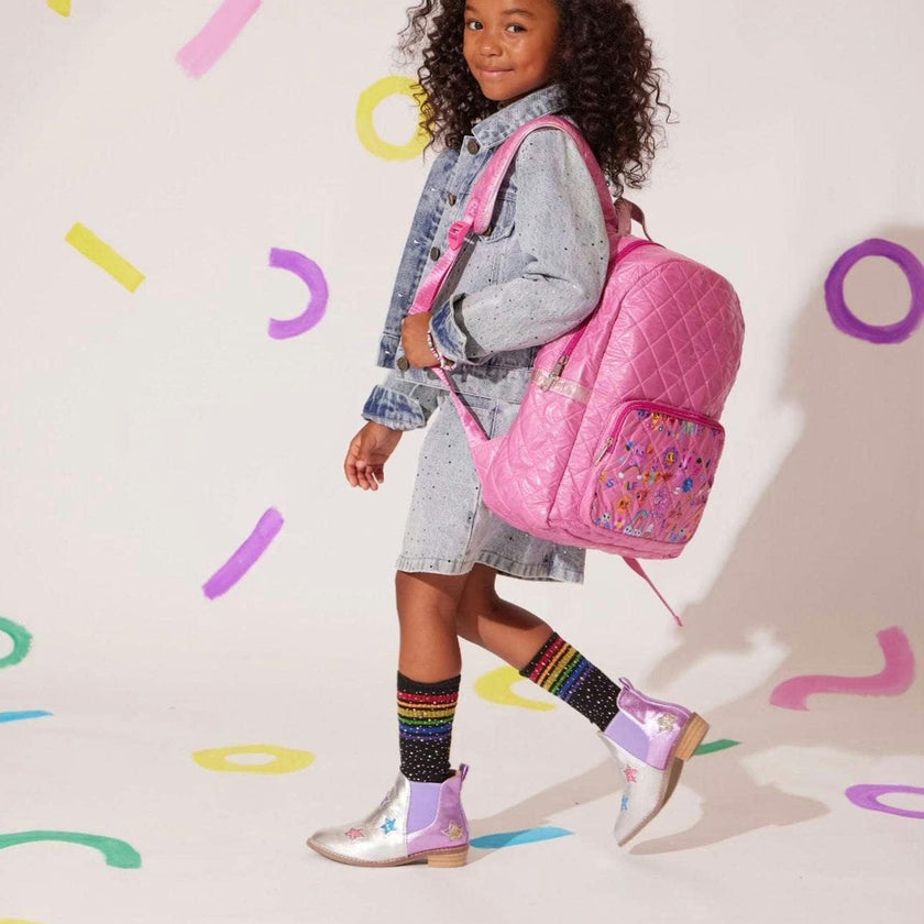 Doodle Art Quilted Backpack