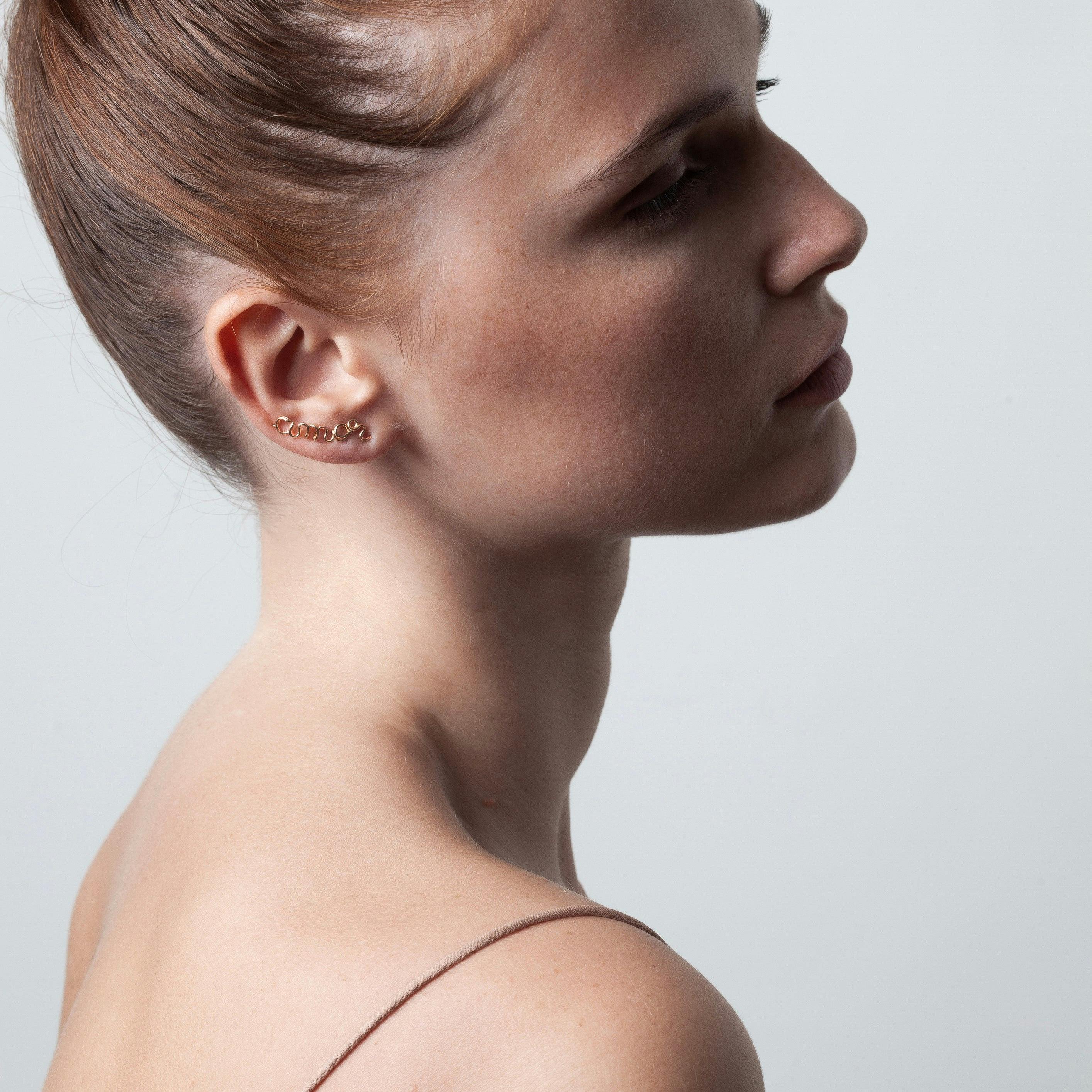Women's Personalized Ear Cuff, Yellow Gold