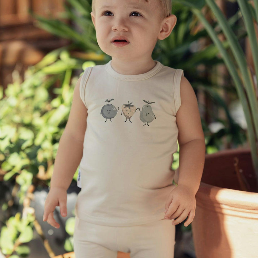 Boys Fruity Friends Print 2-Piece Tank & Short Set