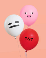 Pixel Mining Game Balloon Pack - 25 latex balloons