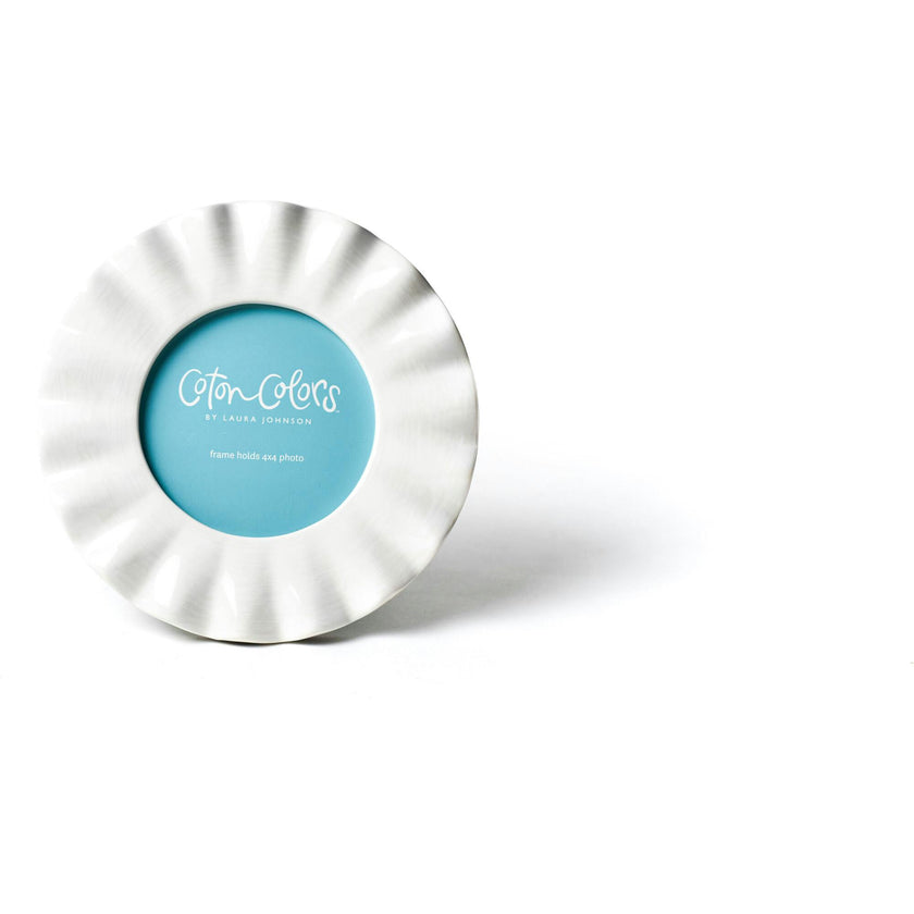 Signature White Ruffle Round Frame