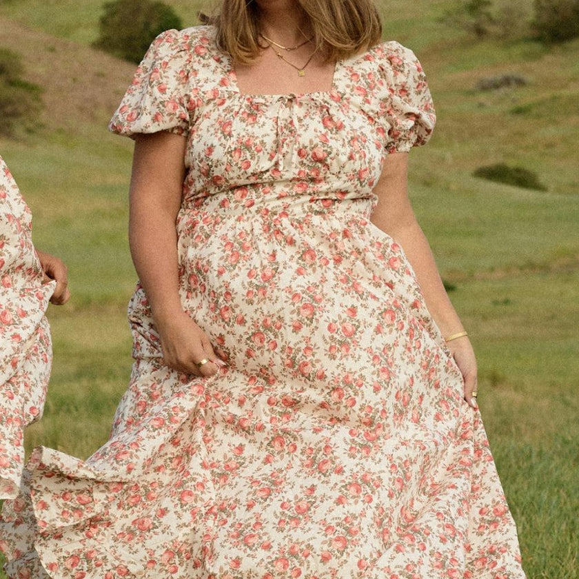 Amira Dress in Ivory Heritage Rose