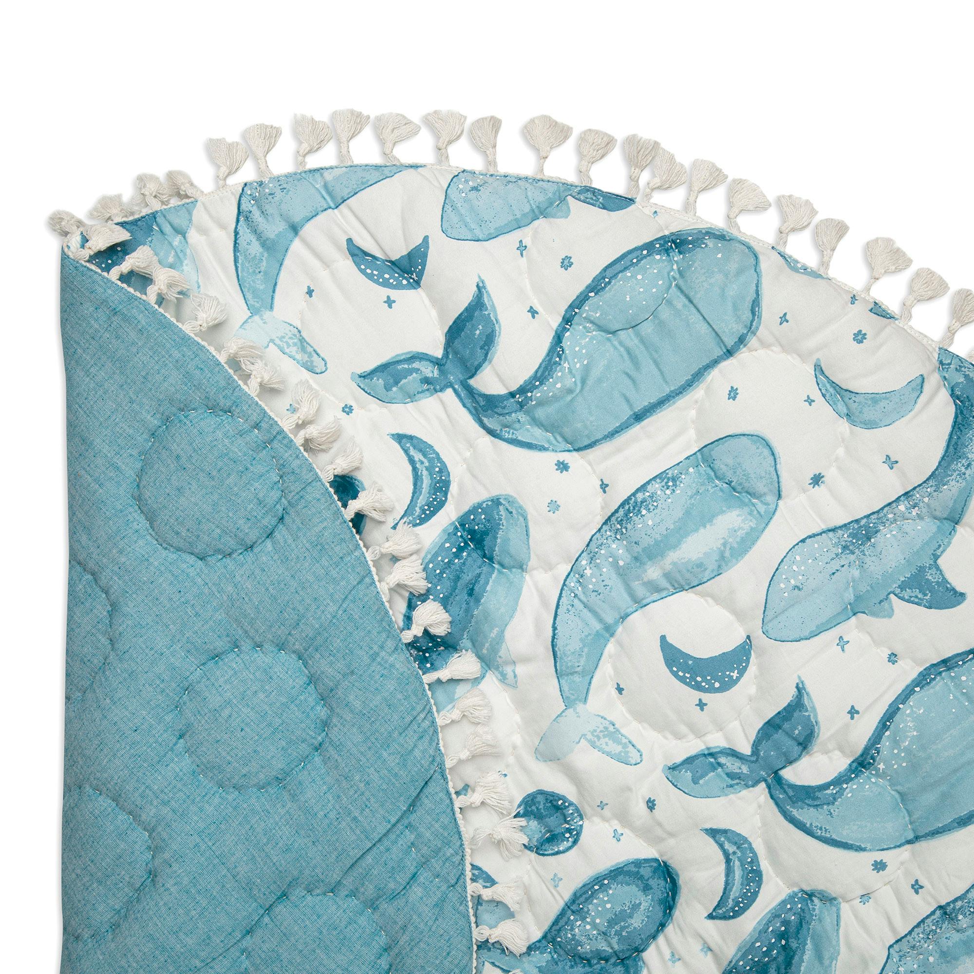 Caspian Whale Cotton Quilted Baby Play Mat