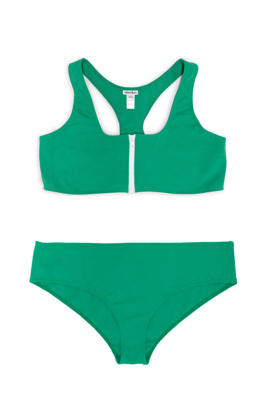 Teen Two-Piece Swimsuit, Racerback & Shorty - Mangrove Green