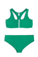 Teen Two-Piece Swimsuit, Racerback & Shorty - Mangrove Green