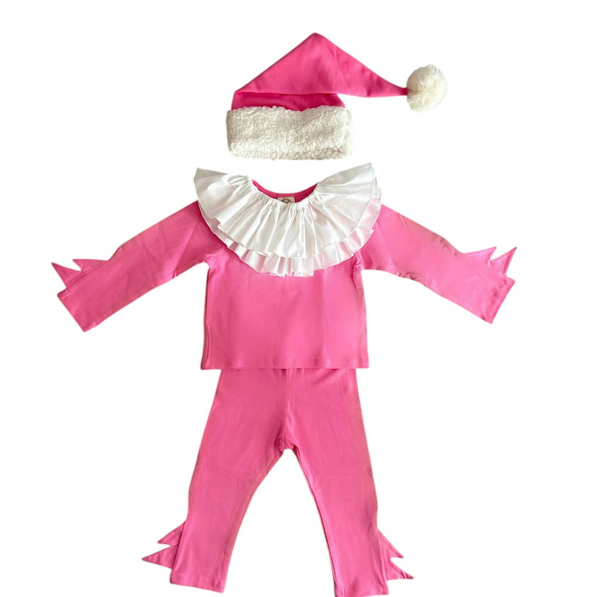 Pink Holiday Elf Pajama Costume