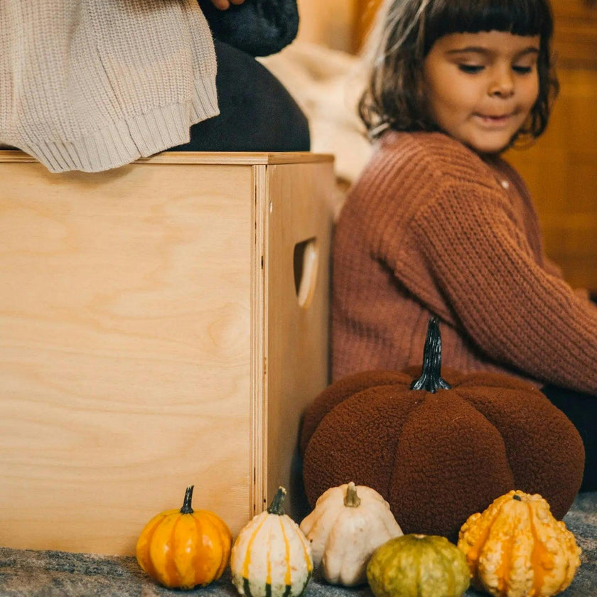 Wooden 14-inch Square Toy Box