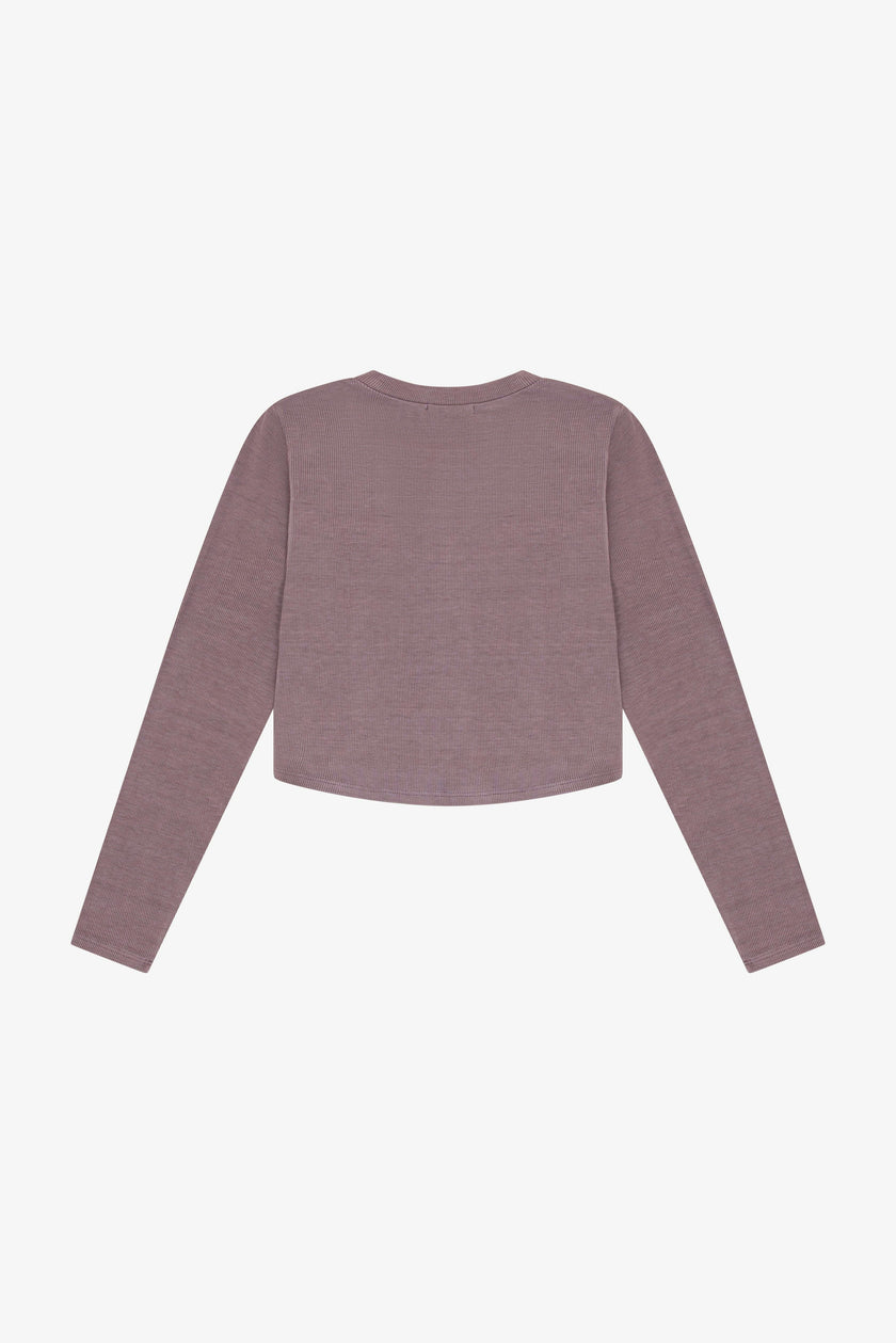 Tenly Rayon Rib Curved Hem L/S Top