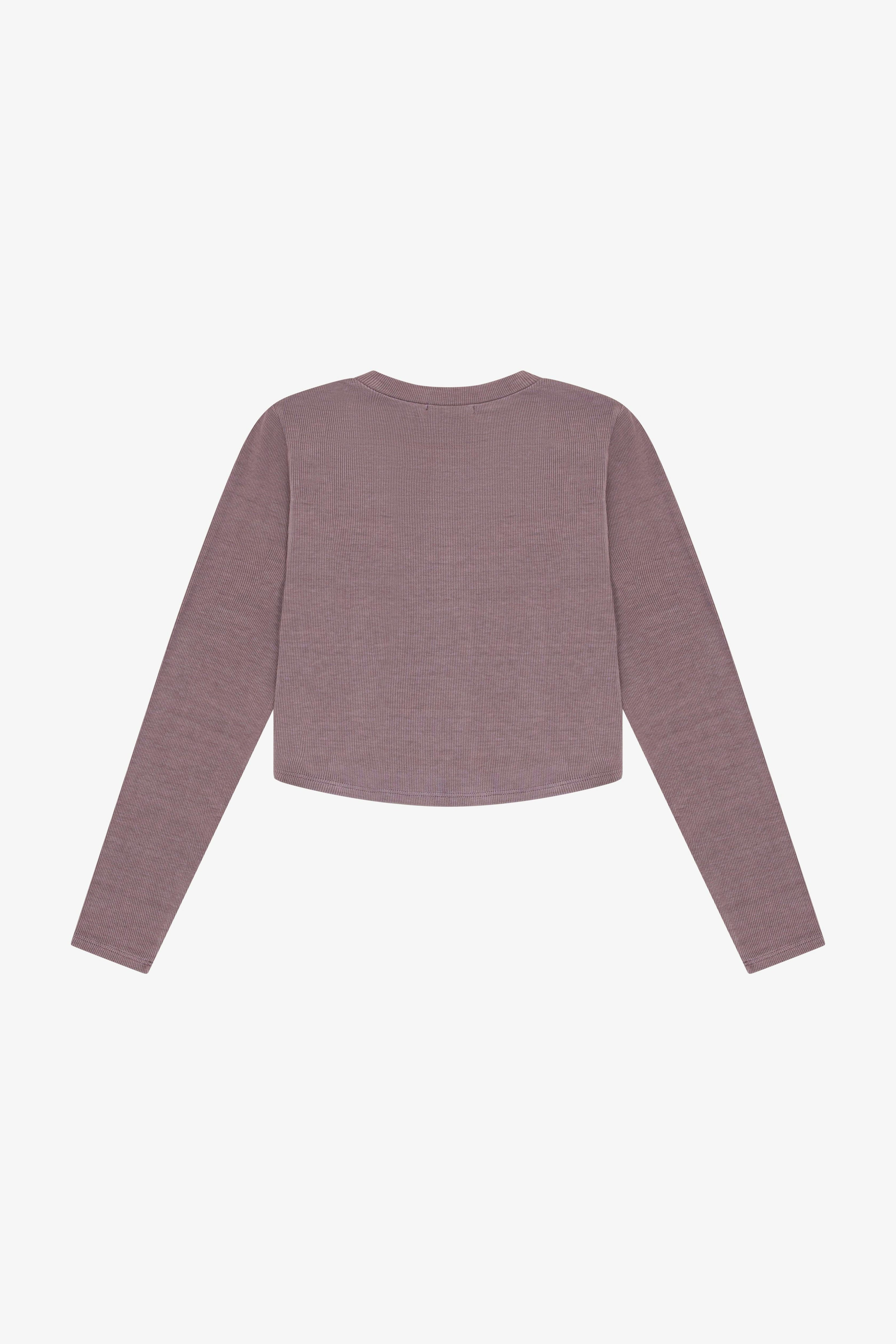 Tenly Rayon Rib Curved Hem L/S Top