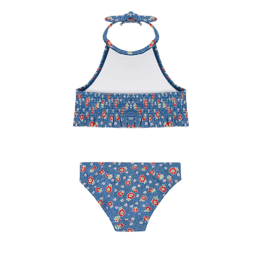 girls chatham floral smocked halter bikini