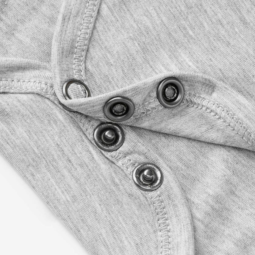 Grey Melange Luxe Solid Short Sleeve One Piece