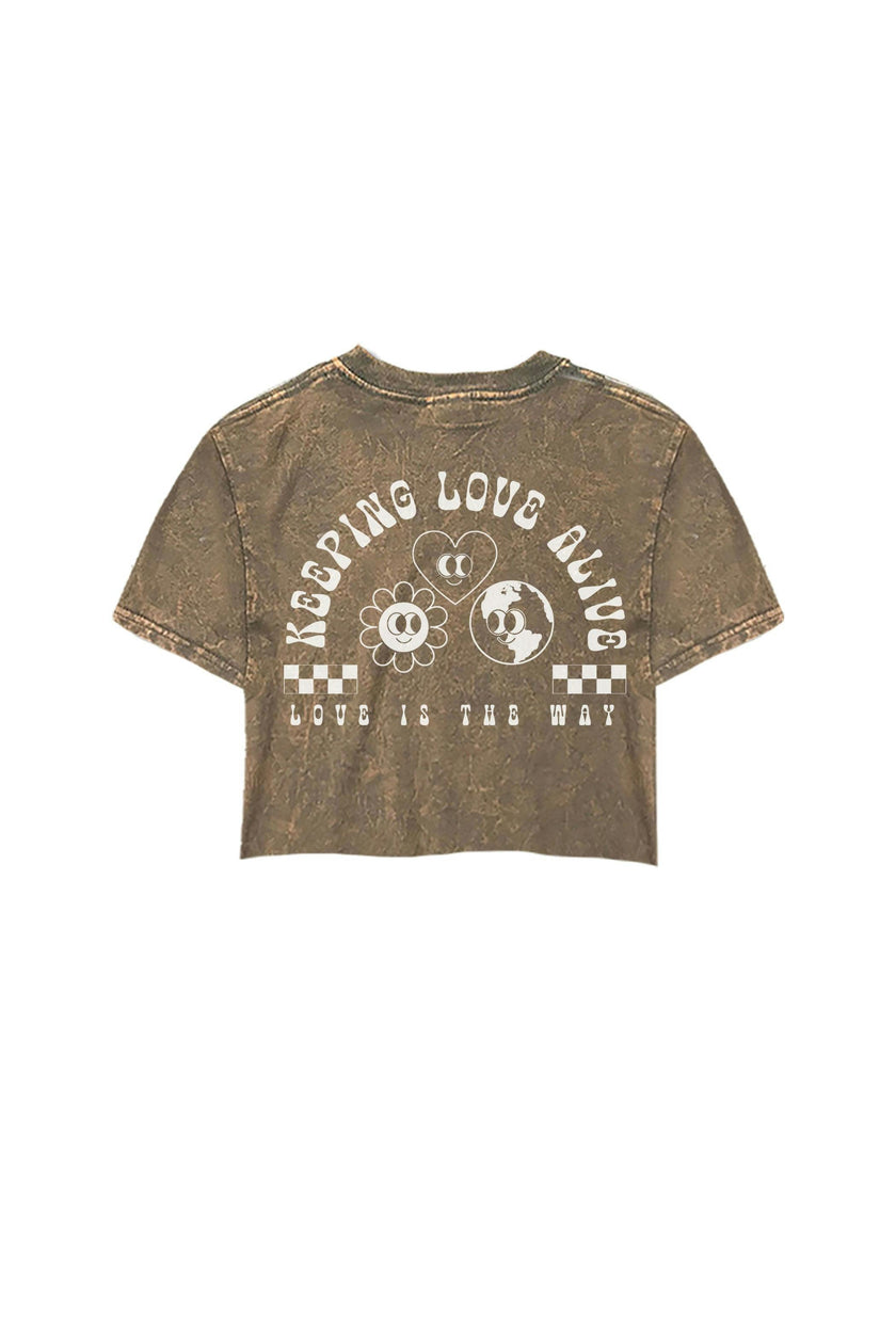 Kid's Keeping Love Alive Crop T-shirt-Girls