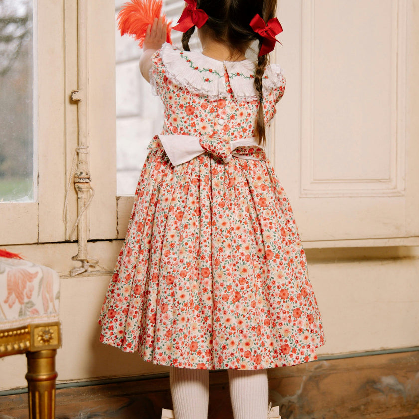 Celestine Red Floral Smocked Dress