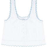 women's white scalloped button up tank