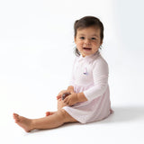 Cheer Pink Micro Stripe - Long Sleeve Tennis Bodysuit Dress