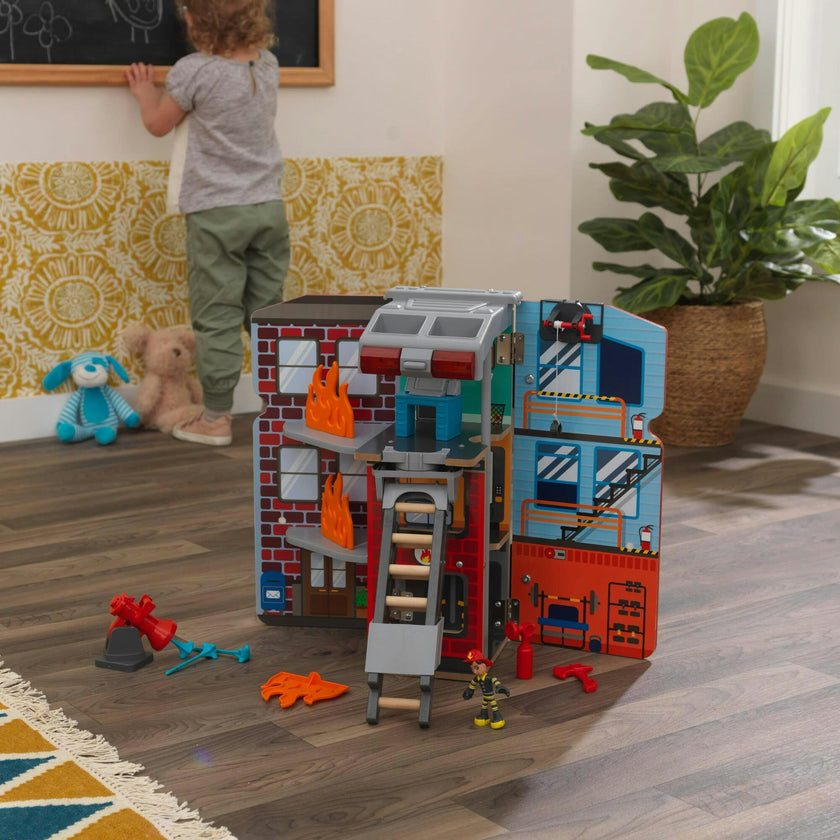 KidKraft Adventure Bound™: 2-in-1 Transforming Fire Truck Play Set