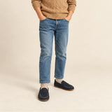 Suede Penny Loafer | Navy