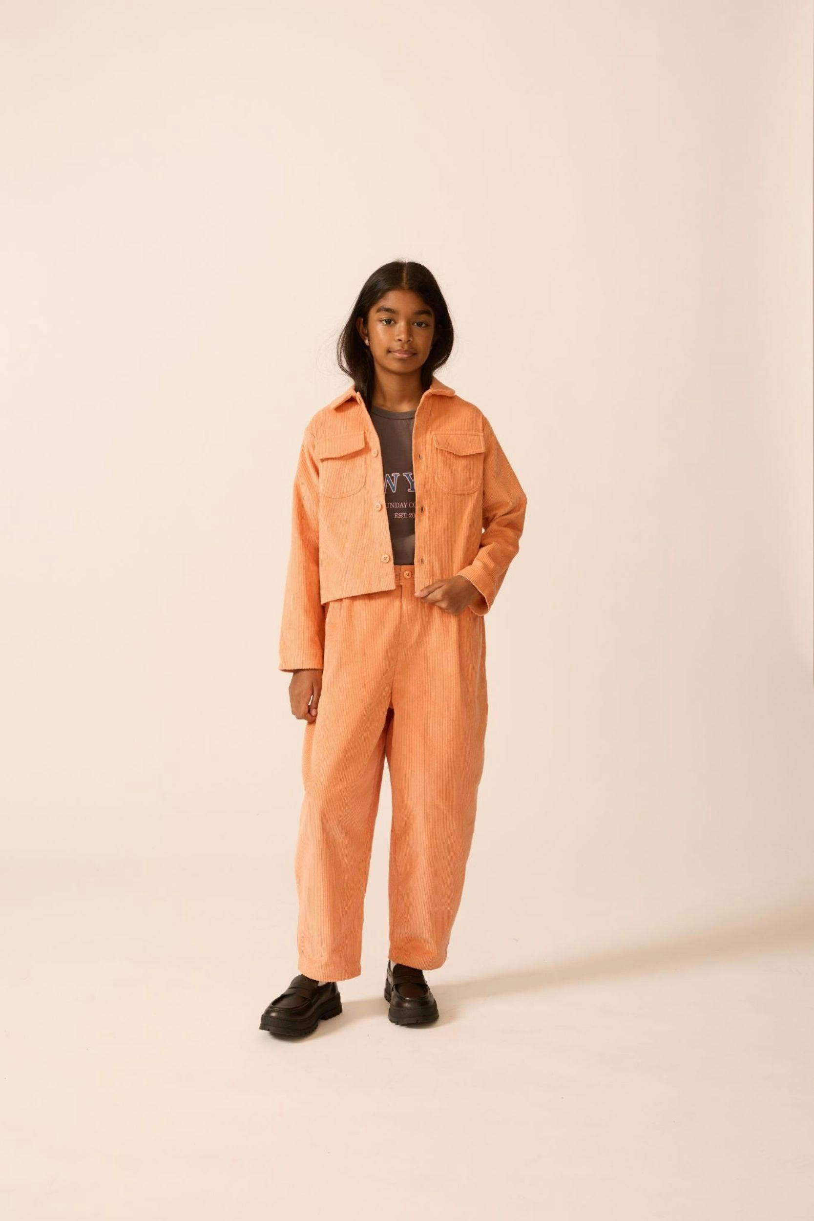 Corduroy Cropped Shacket in Sunset Serenade